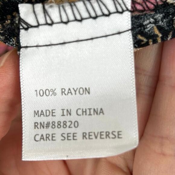 Cynthia Rowley Women Short Sleeve Floral Blouse Top Pink Boho Summer Size Small - Picture 6 of 7